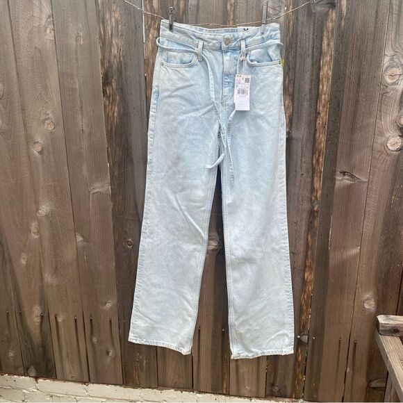 Mango Wideleg jeans with belt NWT size 2 - Picture 7 of 14
